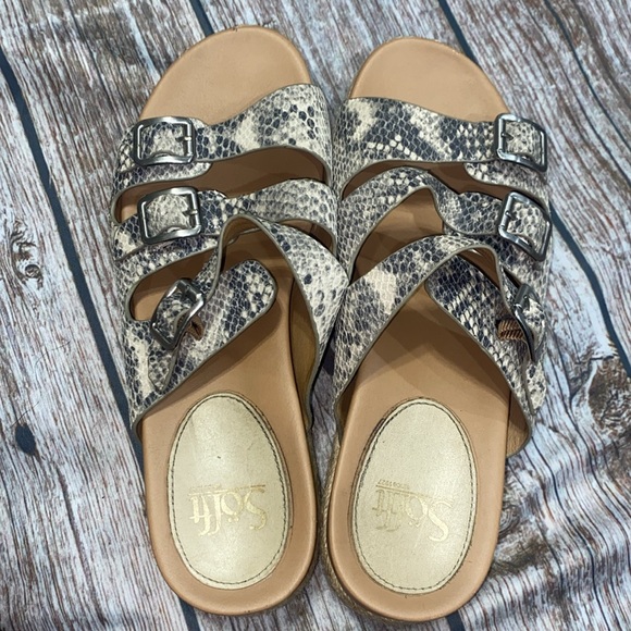 Sofft Breeze Snake Print Slide On Espadrille Sandals - Size 8.5 - Picture 5 of 8